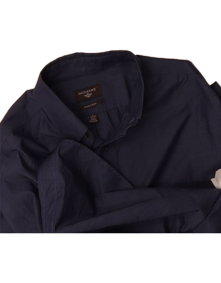 DOCKERS Mens Shirt Size 16 1/2 Large Navy Blue Vintage Dockers and Second-Hand Dockers from Messina Hembry 