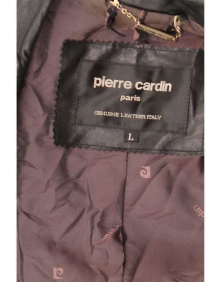 Pierre Cardin Herre Læderjakke UK 40 Large Sort