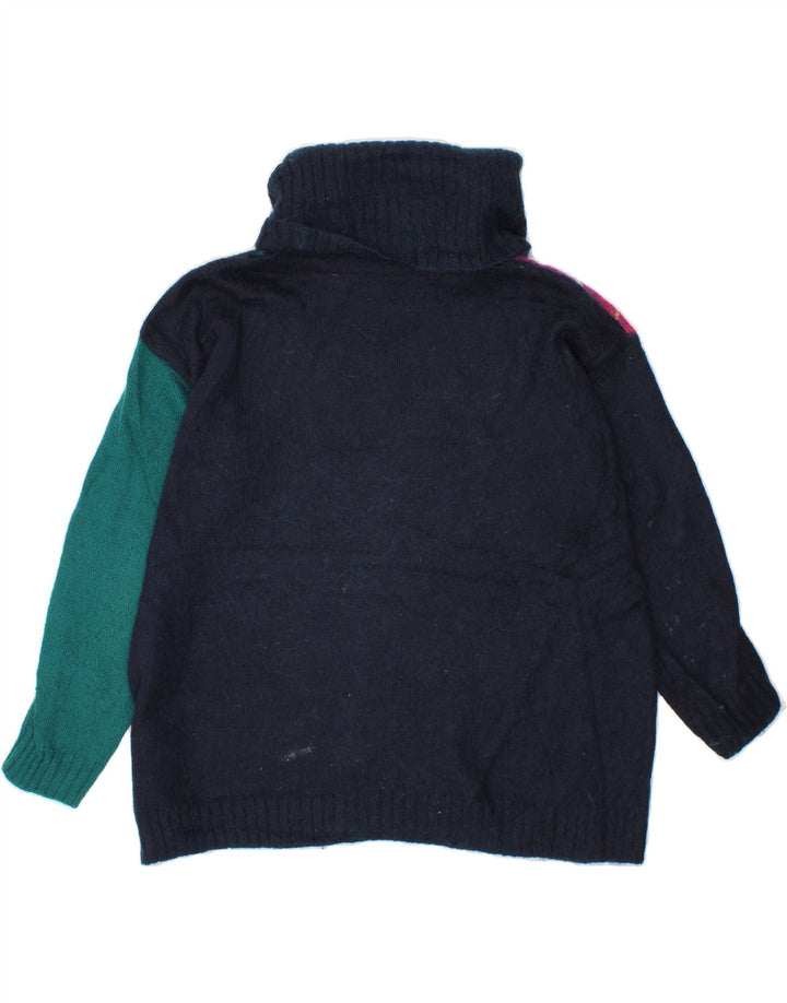 BENETTON Dame Rullehals Sweater UK 14 Medium Navy Blue