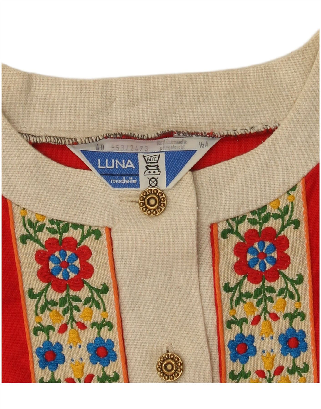 Luna Womens Shift Dress EU 40 Medium Rød Blomsterbomuld