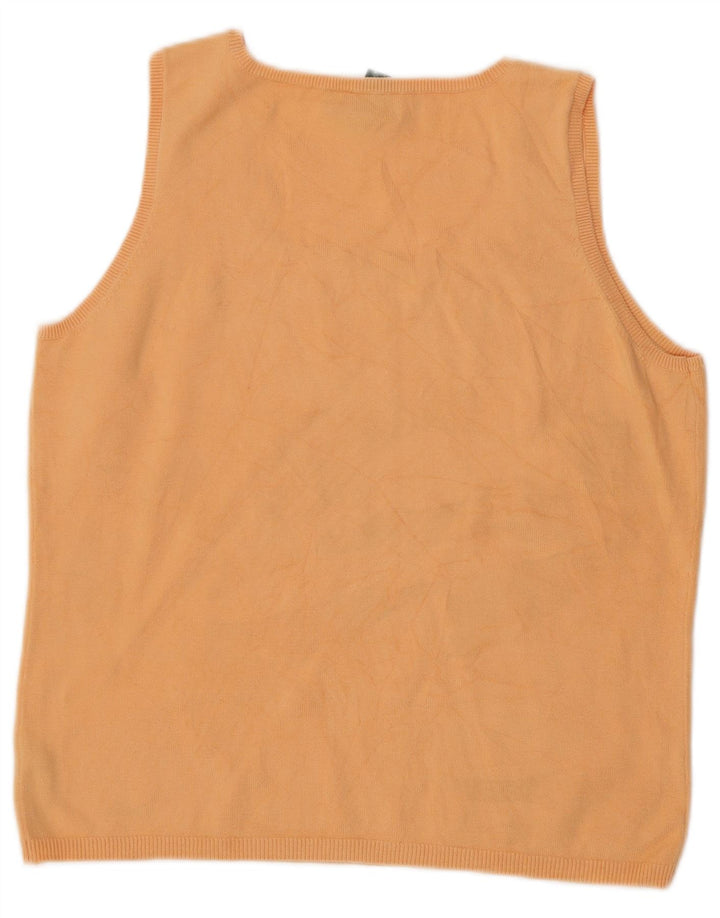RALPH LAUREN Damevest Top UK 14 Stor Orange Bomuld