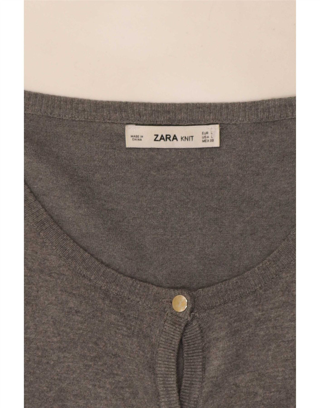 Zara Dame Cardigan Sweater UK 14 Large Grå