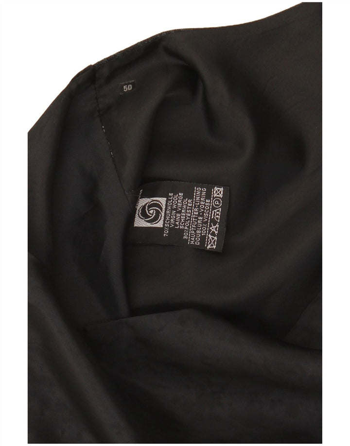 VINTAGE Mens Waistcoat IT 50 Medium Black Geometric Wool