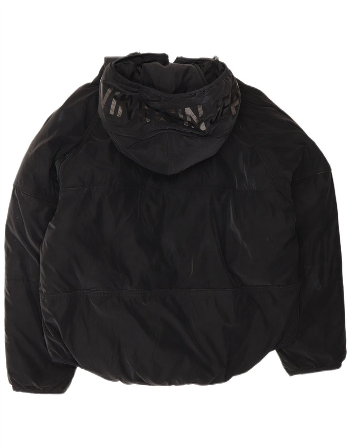 Calvin Klein Jeans Dame Oversized grafisk polstret jakke UK 10 Small Black