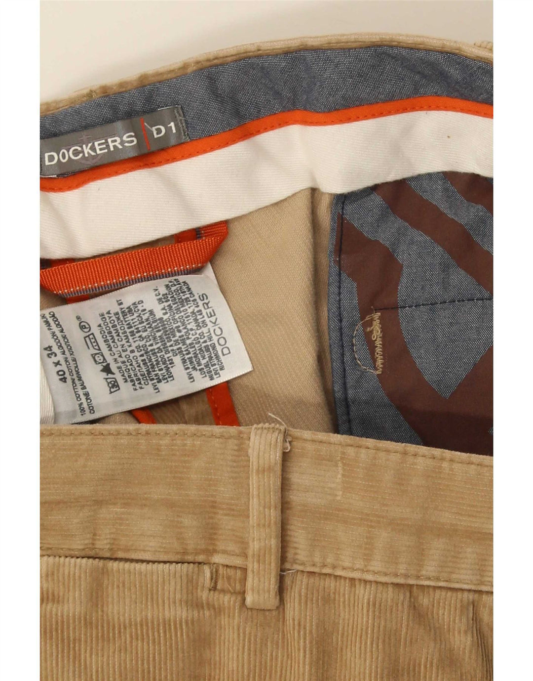 Dockers Herre Regular Corduroy Bukser W40 L26 Brun Bomuld