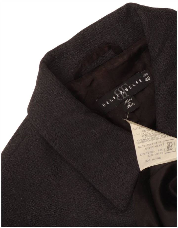 Belfe & Belfe Dame 4-knaps blazerjakke IT 40 Small Black Virgin Wool