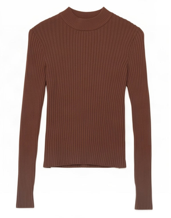 Zara Womens Cut Out Crop Top Langærmet UK 8 Small Brown