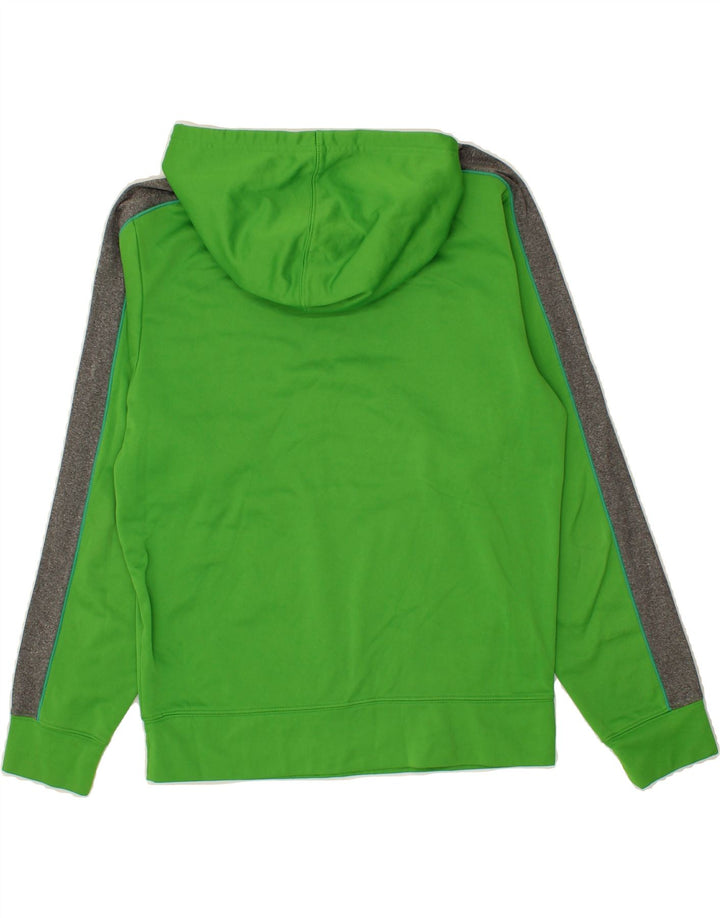 CHAMPION Mens Graphic Hoodie Jumper Medium Green Colourblock Polyester Vintage Champion and Second-Hand Champion from Messina Hembry 
