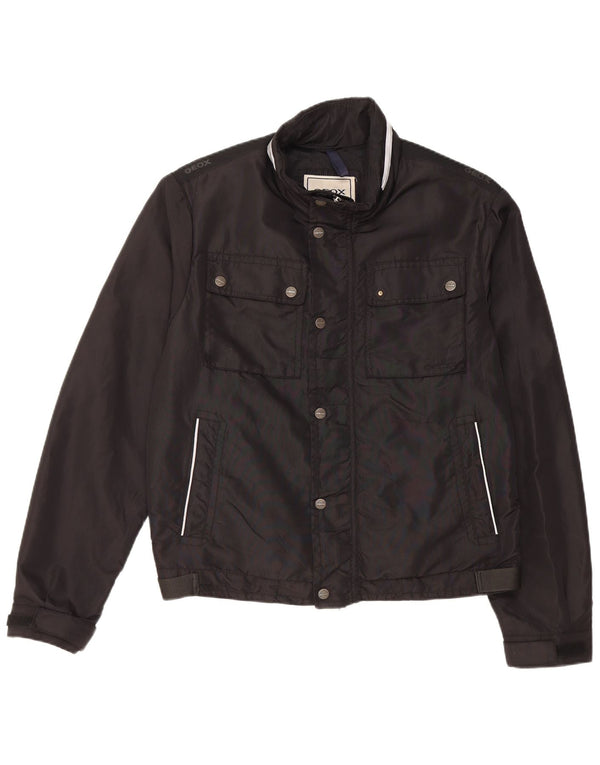 Geox Herre Hooded Utility Jacket UK 40 Large Black Polyamide