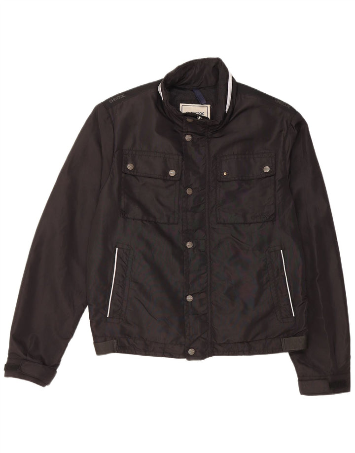 Geox Herre Hooded Utility Jacket UK 40 Large Black Polyamide