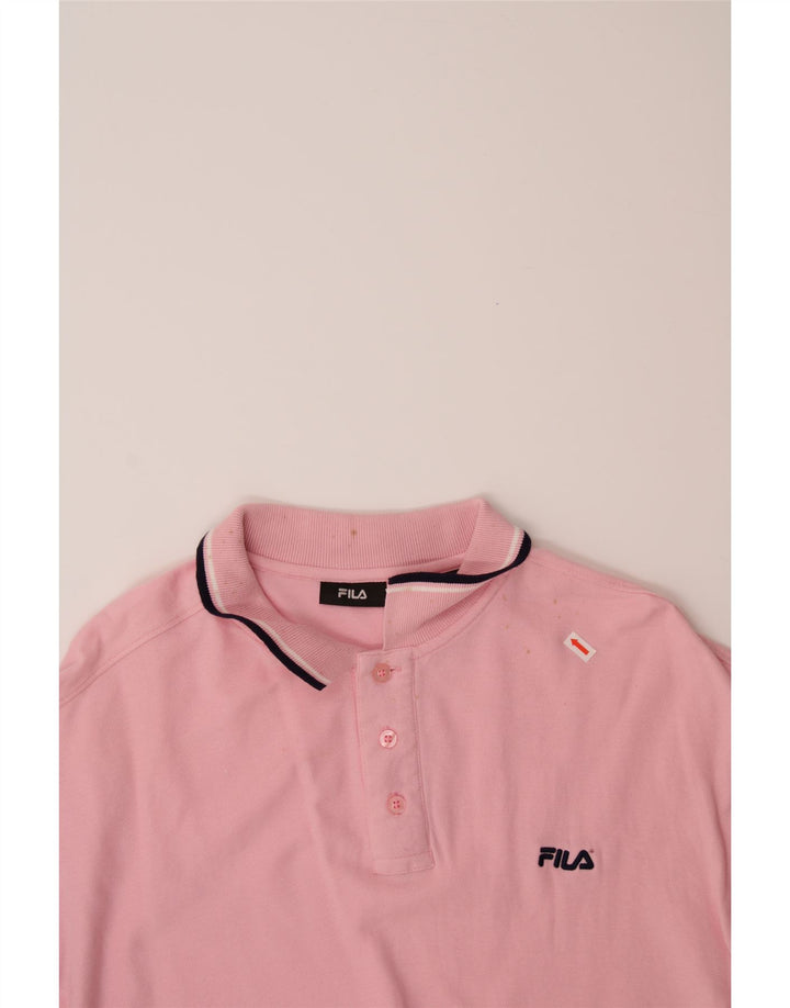 FILA Mens Polo Shirt 2XL Pink Cotton Vintage Fila and Second-Hand Fila from Messina Hembry 