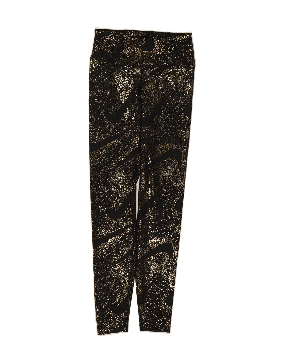 NIKE Womens Dri Fit Graphic Leggings UK 6 XS  Black Spotted Polyester Vintage Nike and Second-Hand Nike from Messina Hembry 