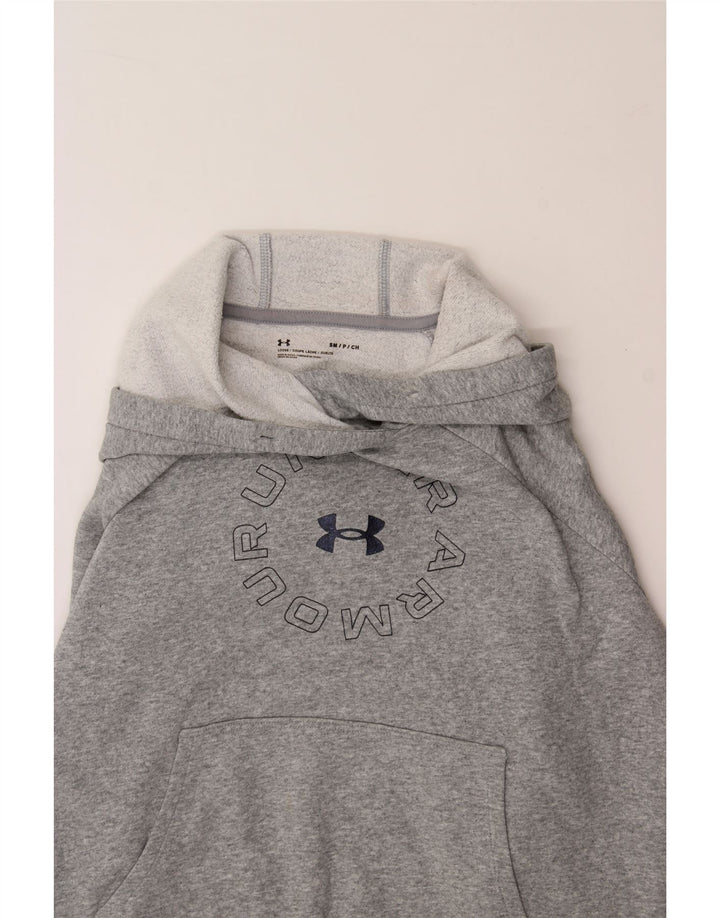 UNDER ARMOUR Womens Oversized Graphic Hoodie Jumper UK 10 Small Grey Vintage Under Armour and Second-Hand Under Armour from Messina Hembry 