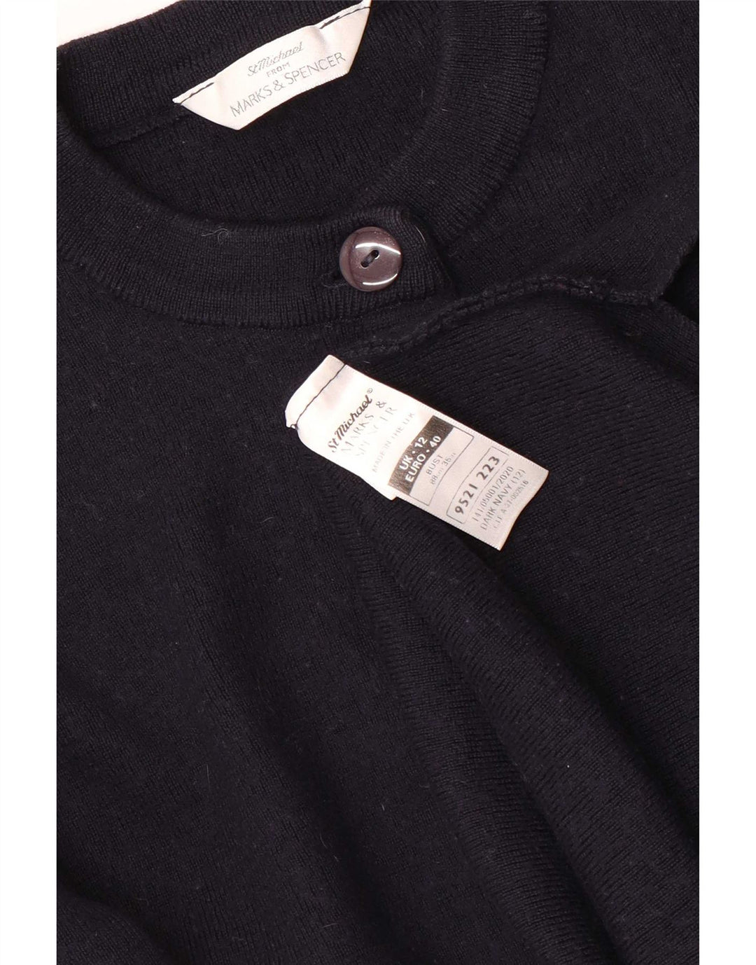 Marks & Spencer Dame St. Michael Cardigan Sweater UK 12 Medium Navy Blue