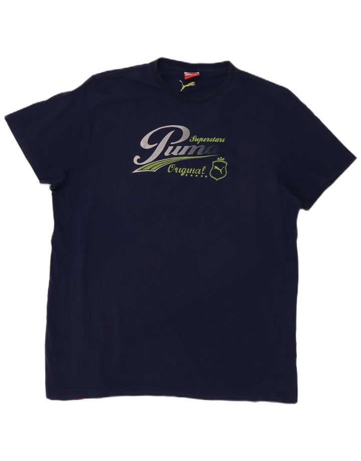 Puma Herre grafisk T-shirt top 2XL marineblå