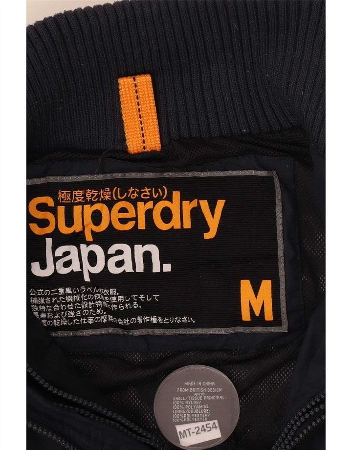 Superdry Grafisk regnjakke til kvinder UK 14 Medium Navy Blue Nylon