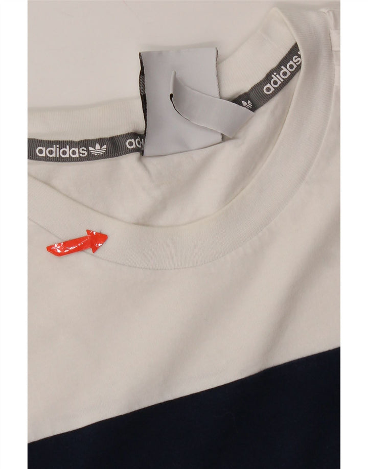 Adidas Herre T-Shirt Top Lille hvid Colourblock Bomuld