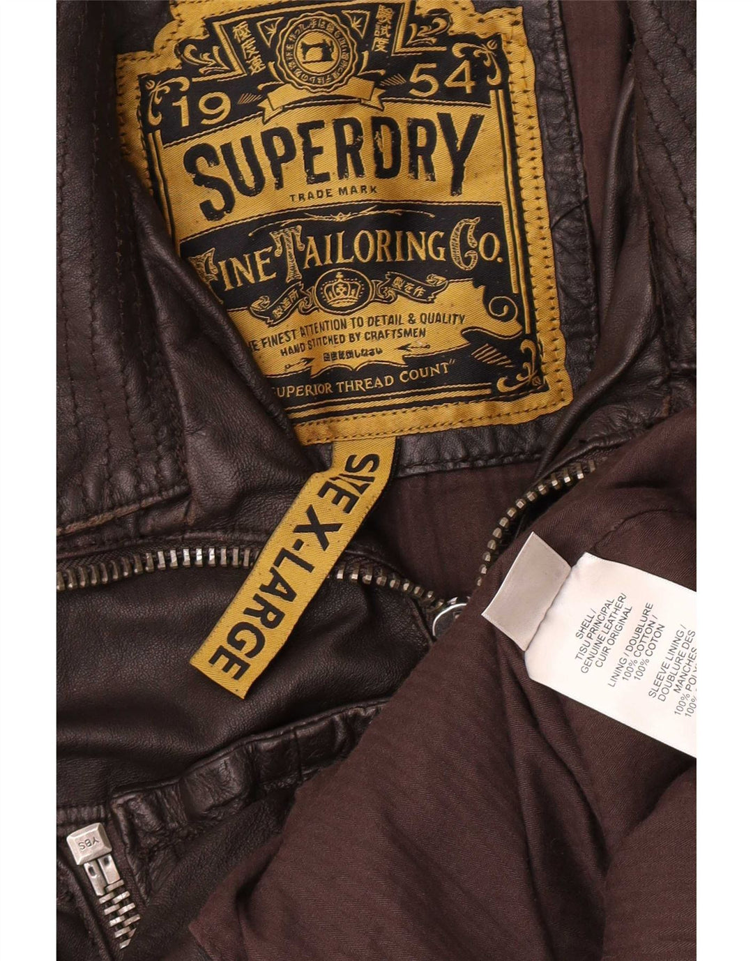 Superdry Military Læderjakke til mænd UK 42 XL Brun