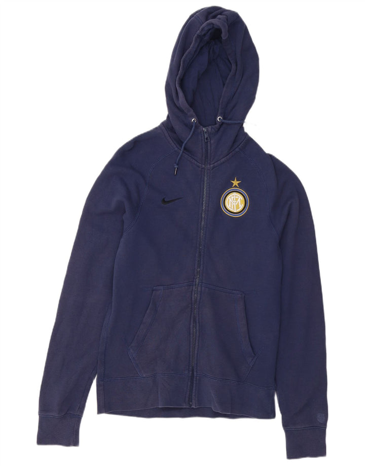 Nike Herre Inter Milan Hættetrøje Sweater med lynlås, lille marineblå bomuld