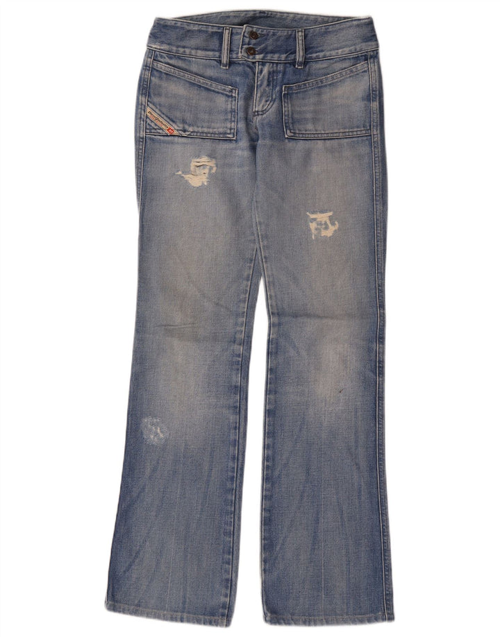 Diesel Dame Distressed Bootcut Jeans W26 L31 Blå