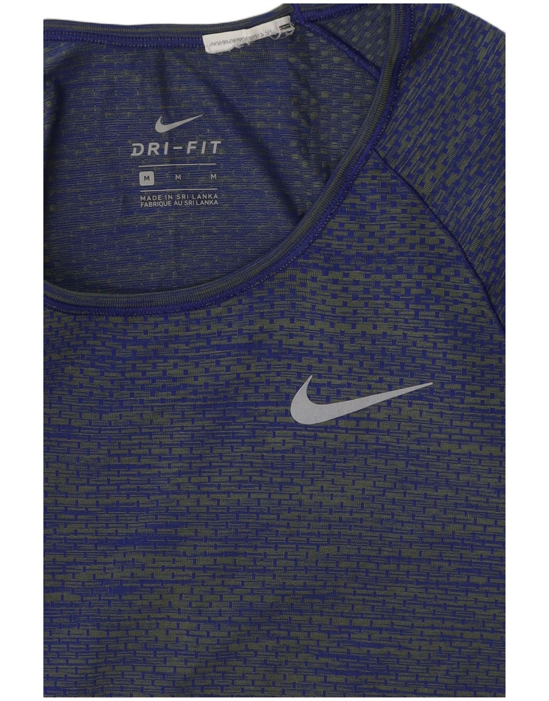 Nike Dame Dri Fit Top Langærmet UK 12 Mellem blå stribet