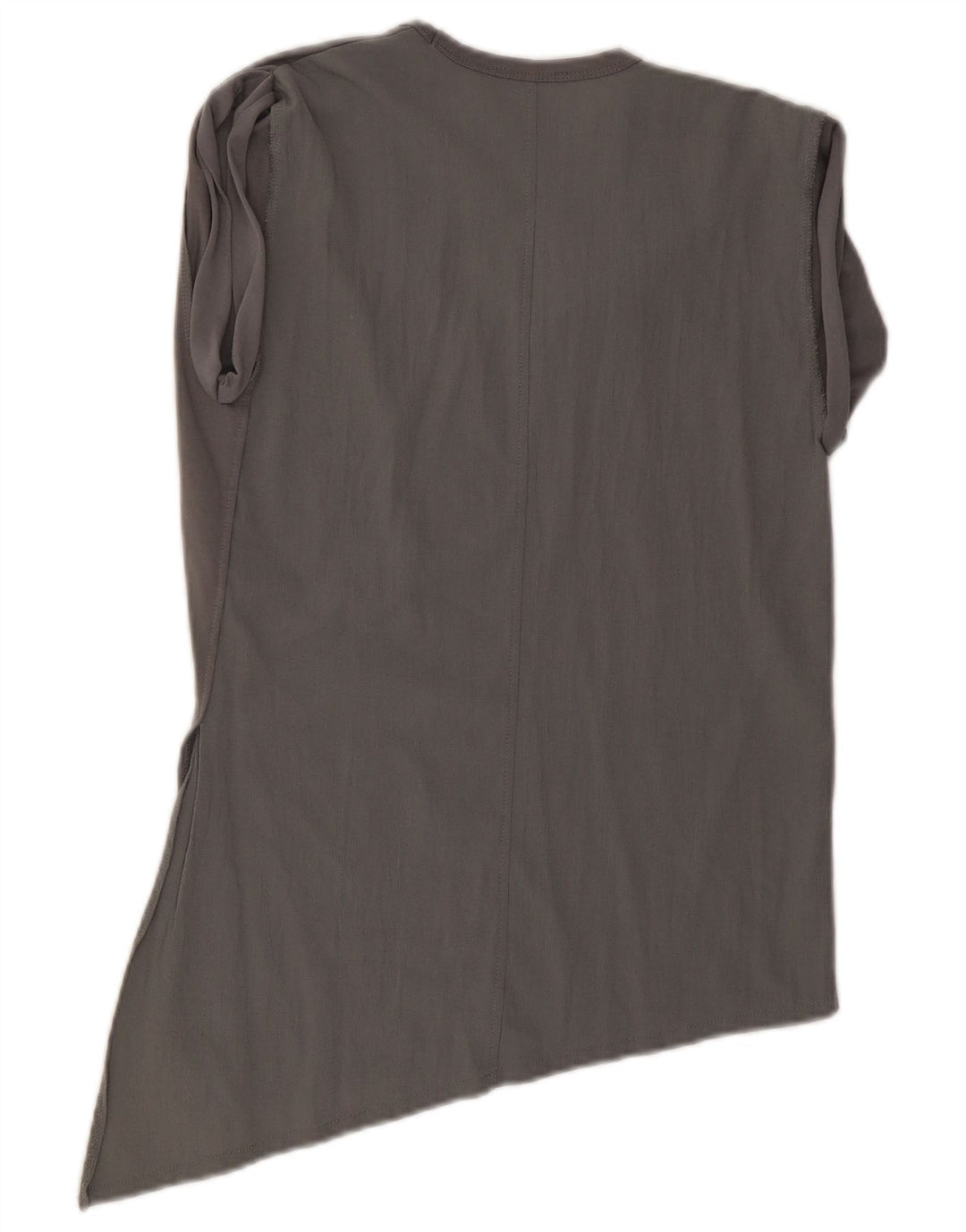Zara Dame Asymmetrisk Bluse Top UK 10 Small Grey Viscose