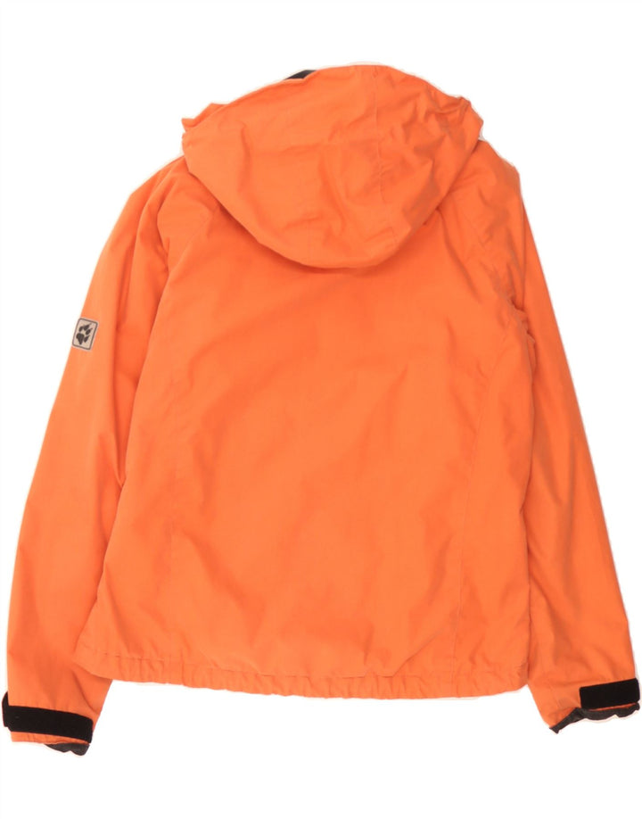 JACK WOLFSKIN Womens Hooded Rain Jacket UK 10 Small  Orange Polyester Vintage Jack Wolfskin and Second-Hand Jack Wolfskin from Messina Hembry 