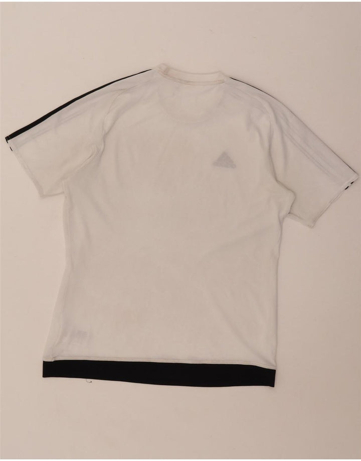 Adidas Herre Climalite T-Shirt Top Medium White Colourblock Polyester