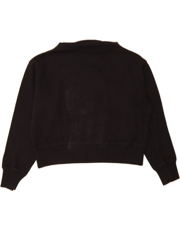 CHAMPION Womens Oversized Crop Sweatshirt Jumper UK 16 Large Black Cotton Vintage Champion and Second-Hand Champion from Messina Hembry 
