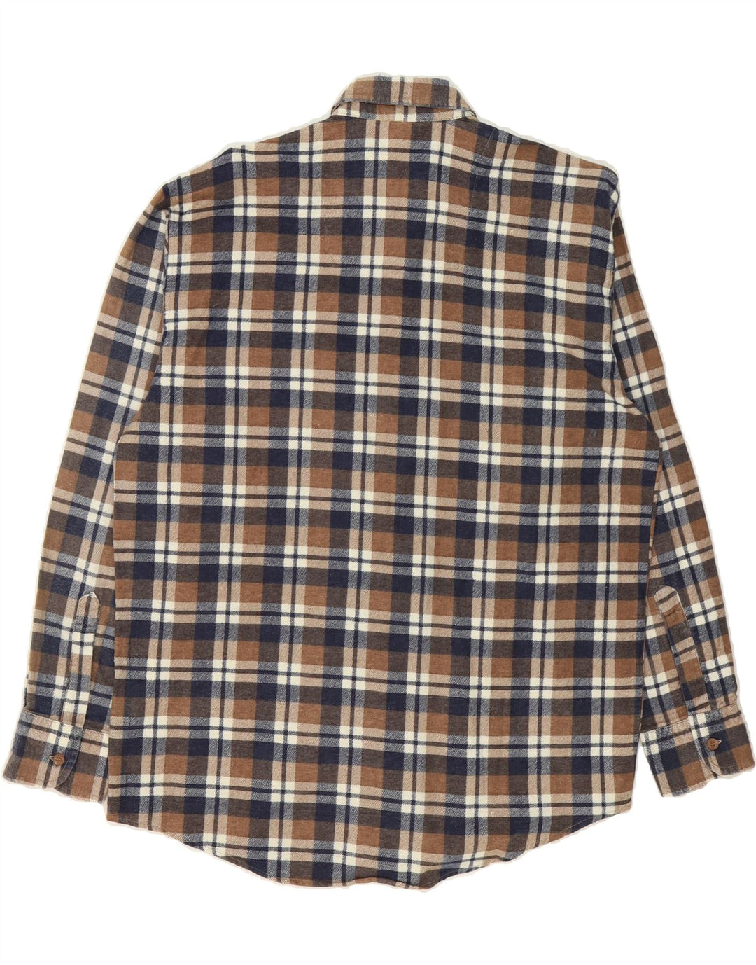 MELVILLE Mens Flannel Shirt Size 39/40 Medium Brown Check Cotton Vintage Melville and Second-Hand Melville from Messina Hembry 