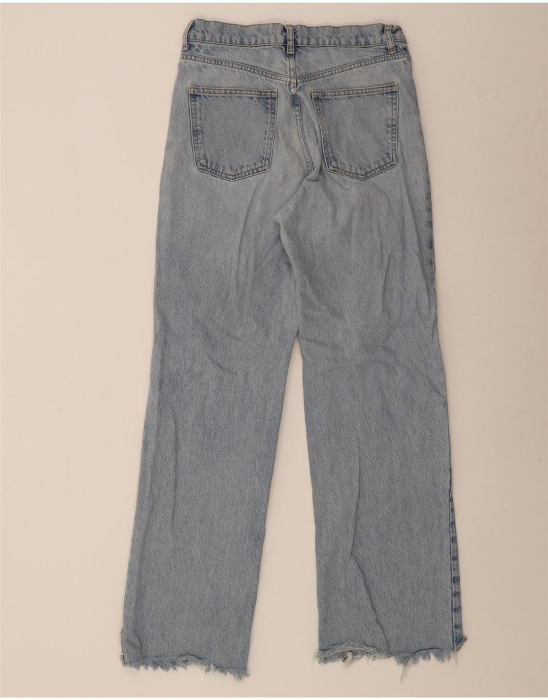 ZARA Dame Jeans med brede ben EU 40 Medium W30 L32 Blå Bomuld