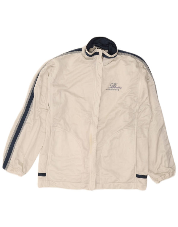 Diadora Mens Tracksuit Top Jacket UK 34 Small White Colourblock Polyester