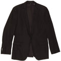 Zara Herre 1 Knap Blazer Jakke EU 50 Medium Sort Bomuld