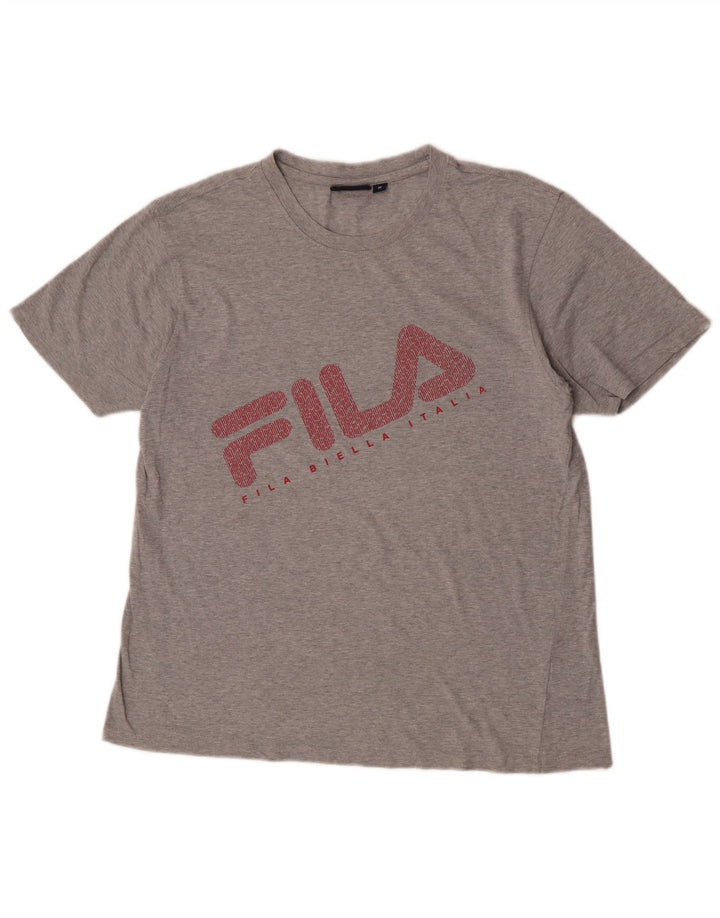 Fila Herre Grafisk T-Shirt Top Medium Grå