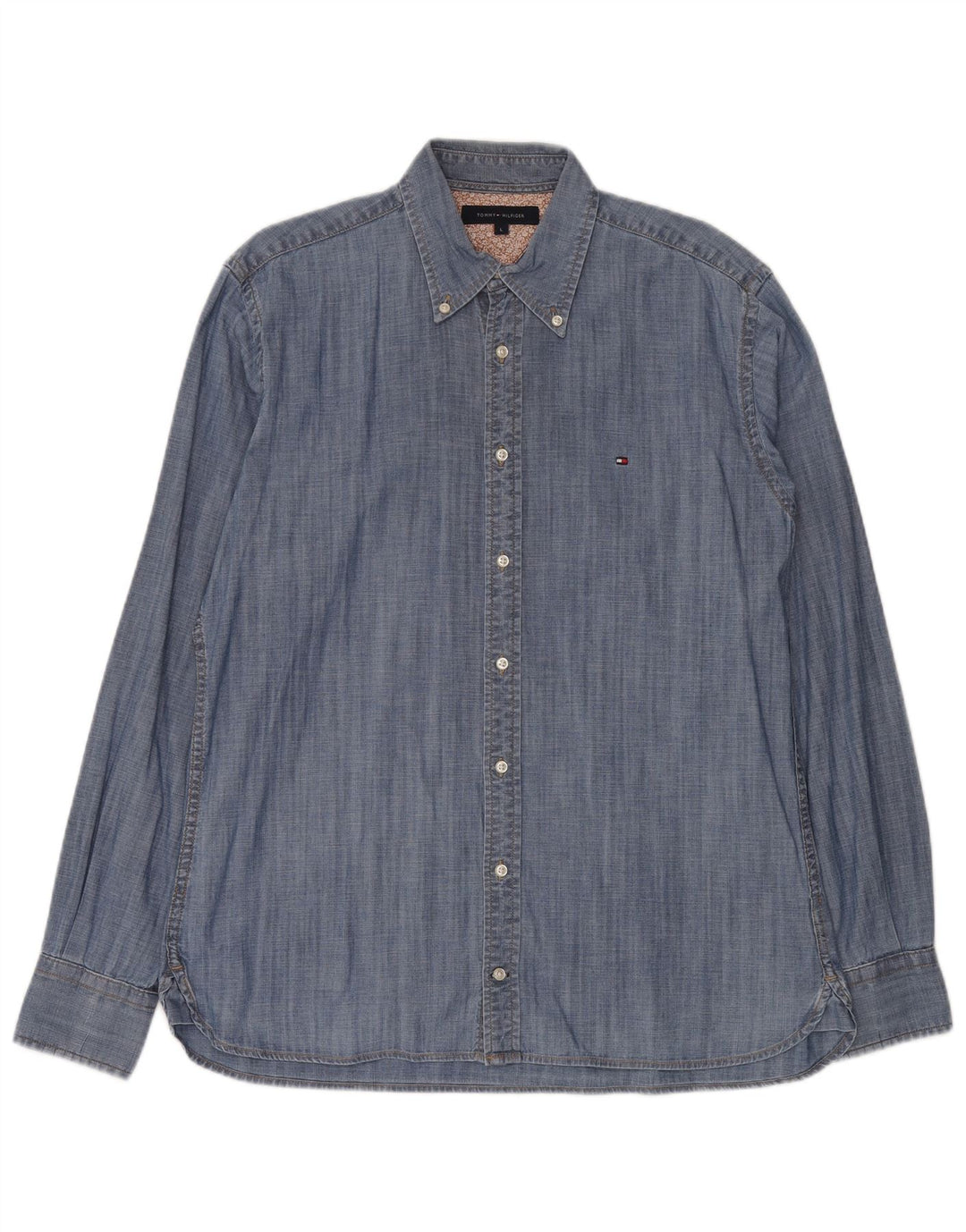 Tommy Hilfiger Herre Denim Skjorte Stor Blå Bomuld