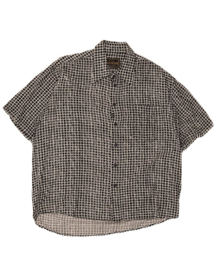 Cotton Club Kortærmet Herreskjorte Stor Sort Gingham