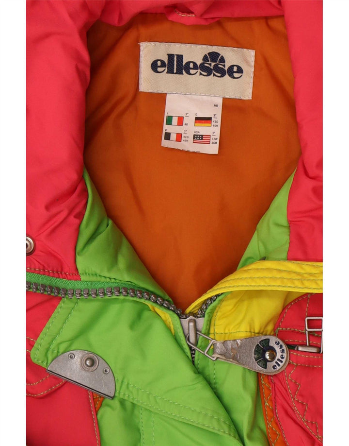 Ellesse Dame Oversized Ski Jumpsuit IT 46 Large Green Colourblock