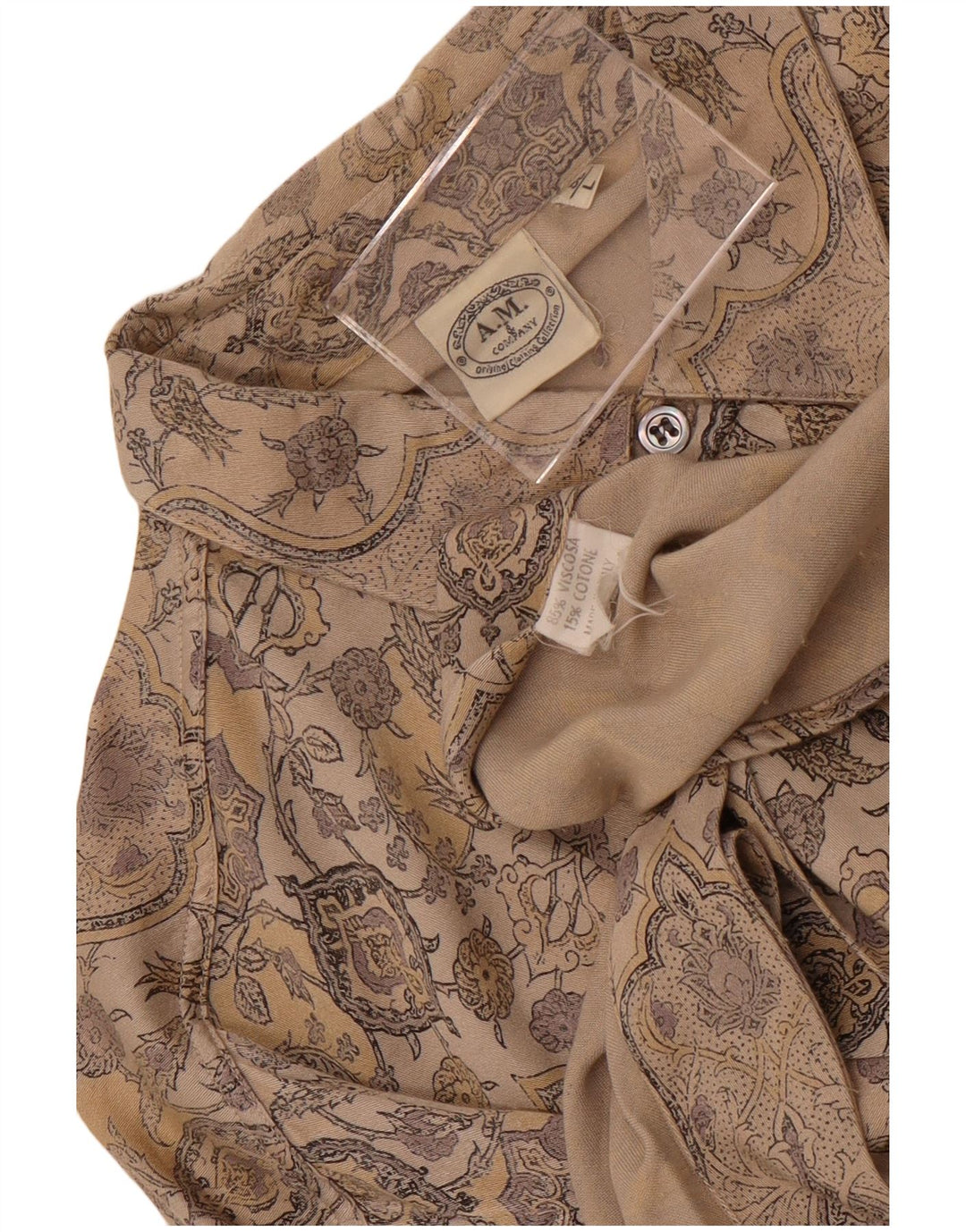 ER. & Company Herreskjorte Stor brun Paisley Viscose