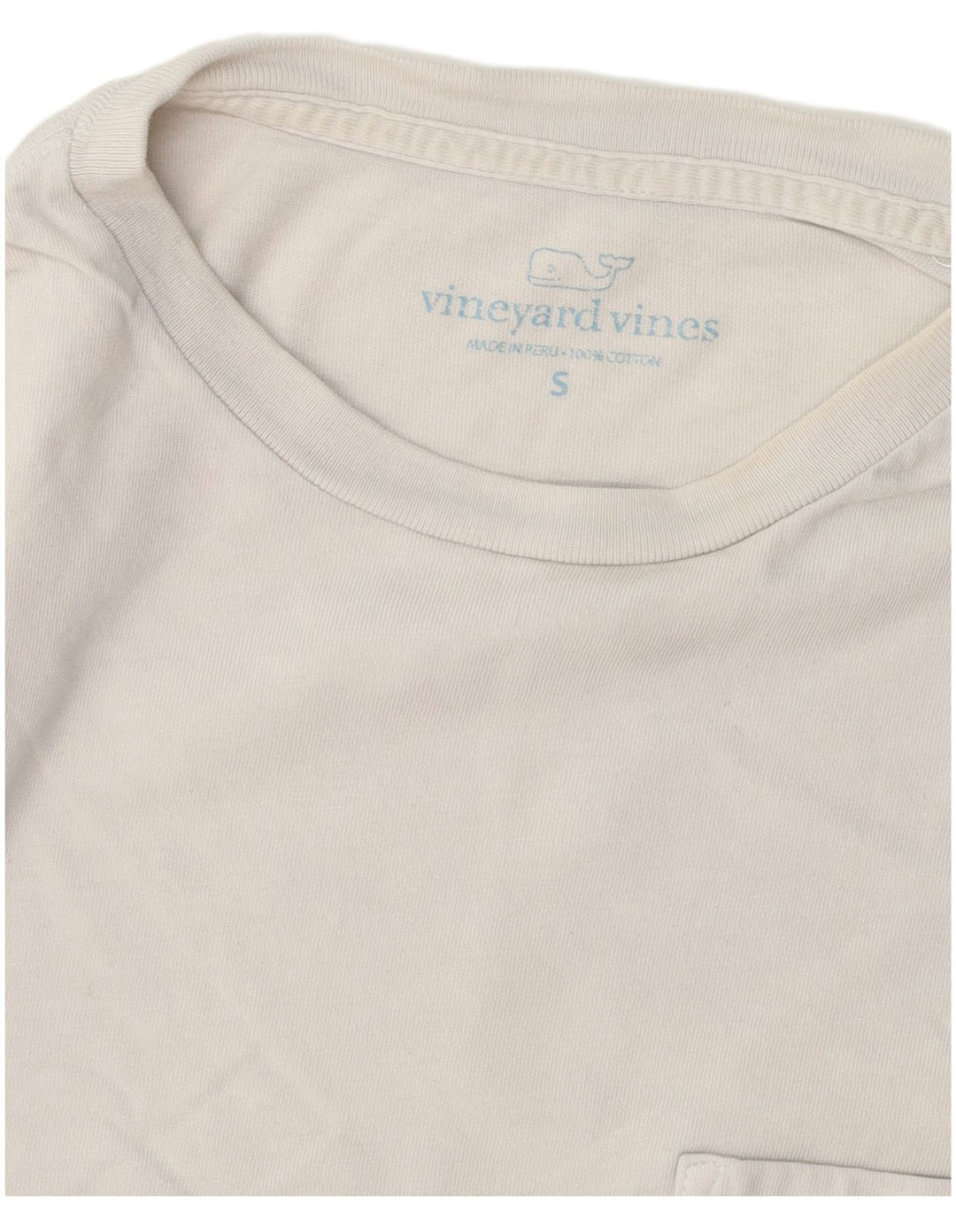 VINEYARD VINES Herre grafisk T-shirt Top Small Off White Bomuld