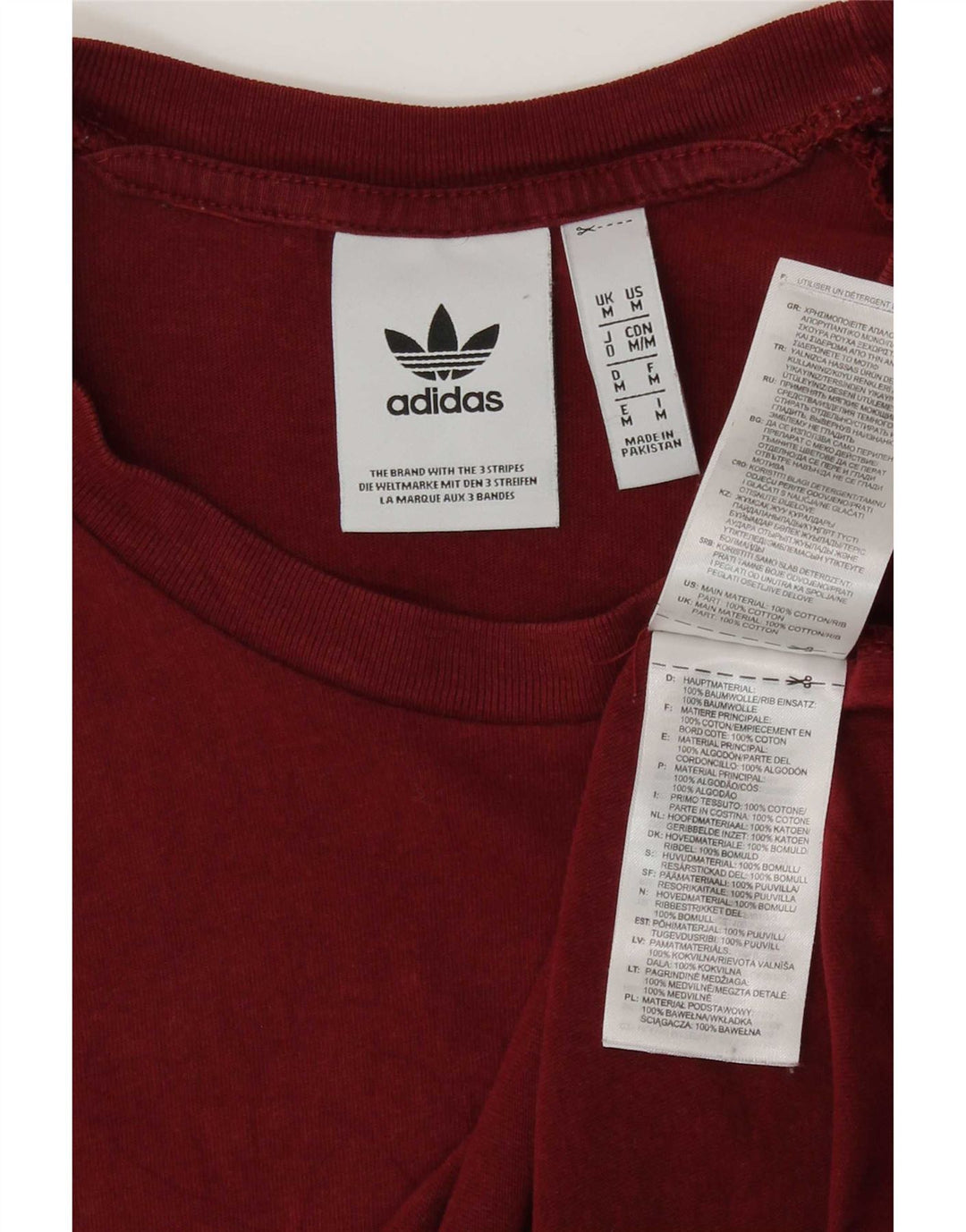 Adidas Herre T-Shirt Top Medium Rød Bomuld