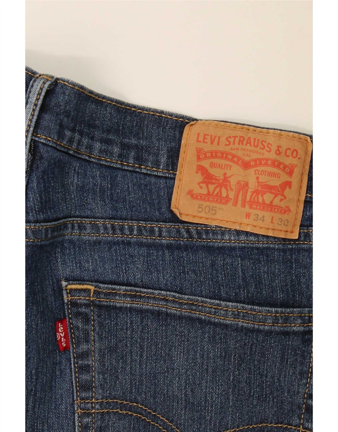 Levi's Herre 505 Straight Jeans W34 L30 Blå Bomuld