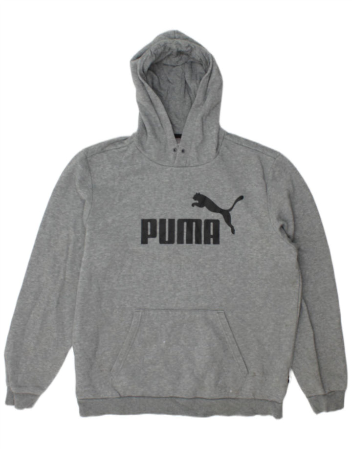 Puma Grafisk hættetrøje til mænd, stor grå bomuld