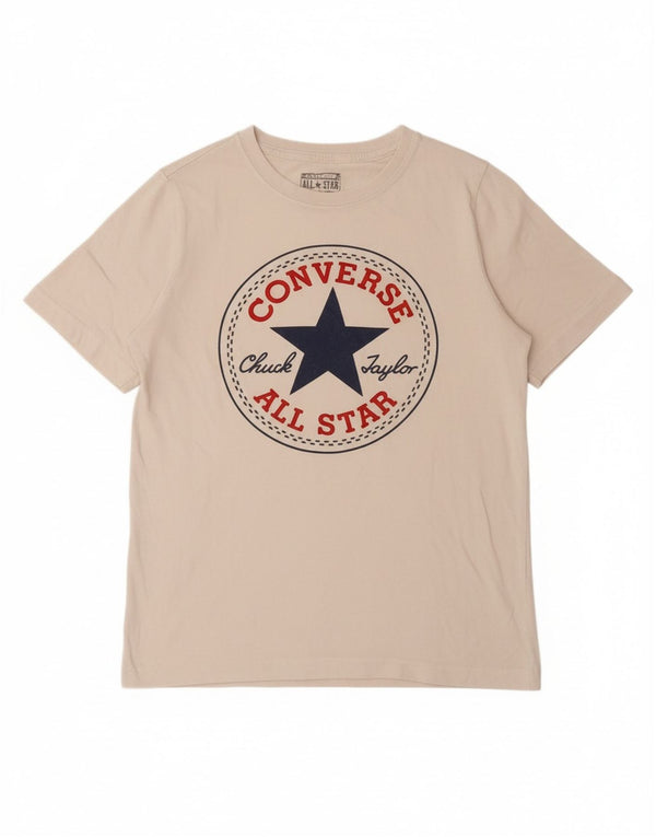 CONVERSE Drenge Grafisk T-Shirt Top 10-11 År Medium Hvid Bomuld