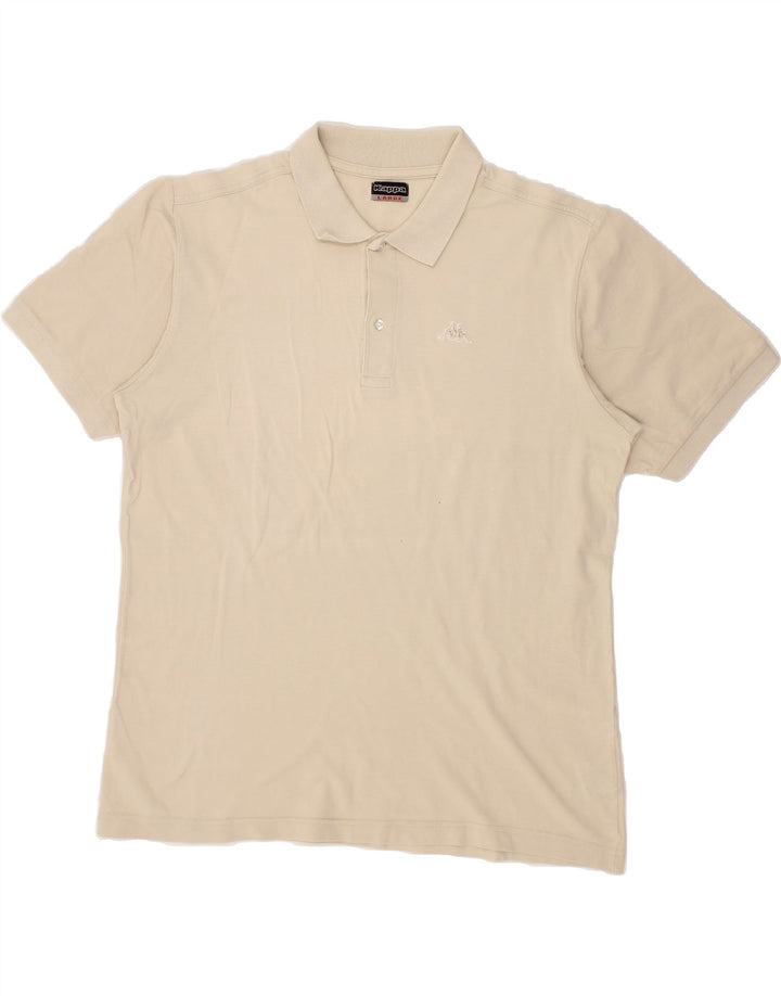 KAPPA Mens Polo Shirt Large Beige Cotton Vintage Kappa and Second-Hand Kappa from Messina Hembry 