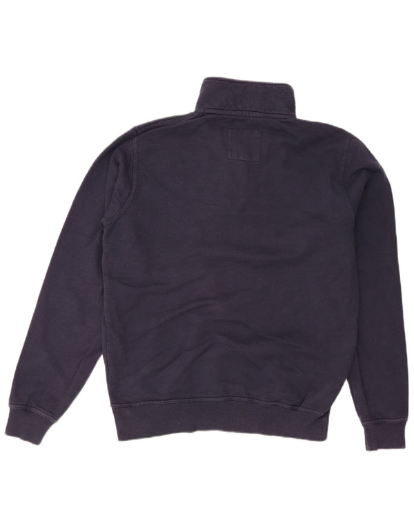 Besætningstøj Herre Zip Neck Sweatshirt Jumper lille marineblå bomuld
