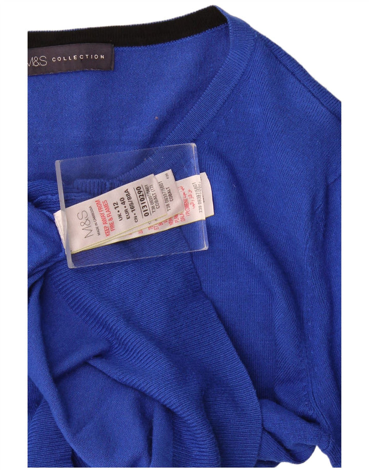 Marks & Spencer Dame Cardigan Sweater UK 12 Medium Blue Viscose