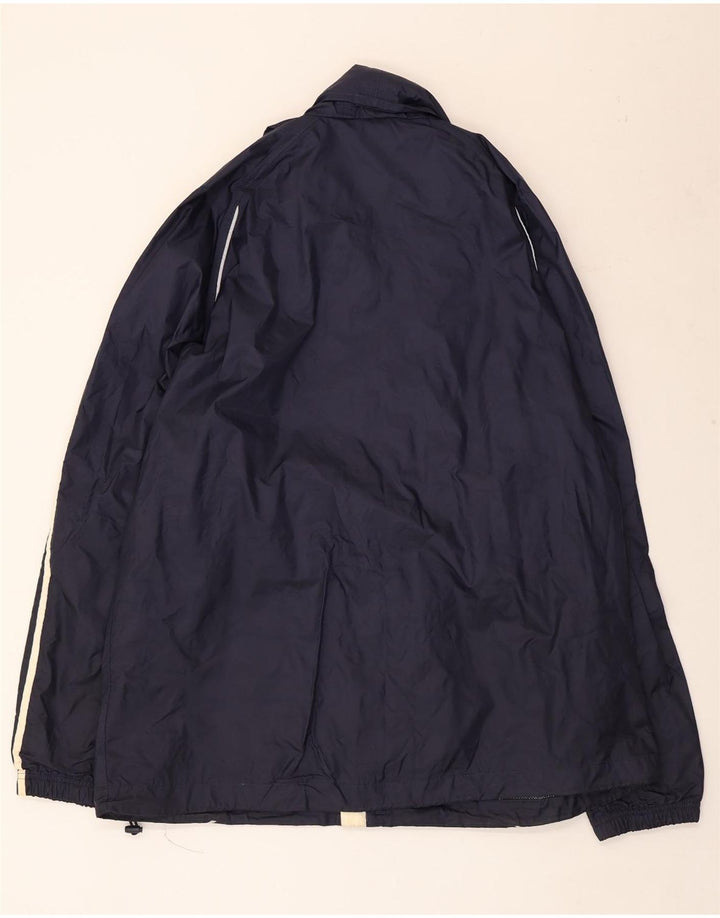 Adidas Herre Hooded Windbreaker Jacket UK 42 XL Navy Blue Polyester