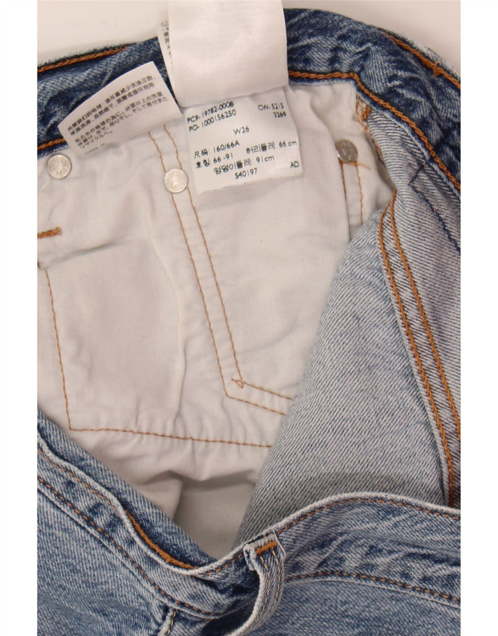 LEVI'S Womens 501 Distressed Denim Shorts W26 Small Blue Cotton Vintage Levi's and Second-Hand Levi's from Messina Hembry 