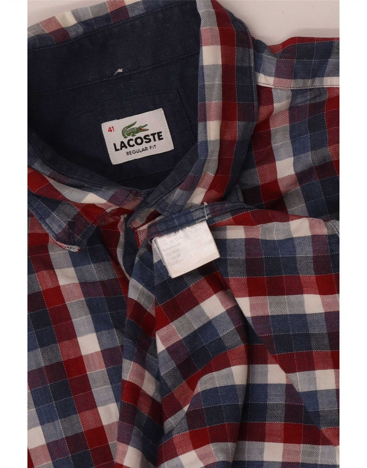 Lacoste Herreskjorte str. 41 Medium Flerfarvet ternet bomuld