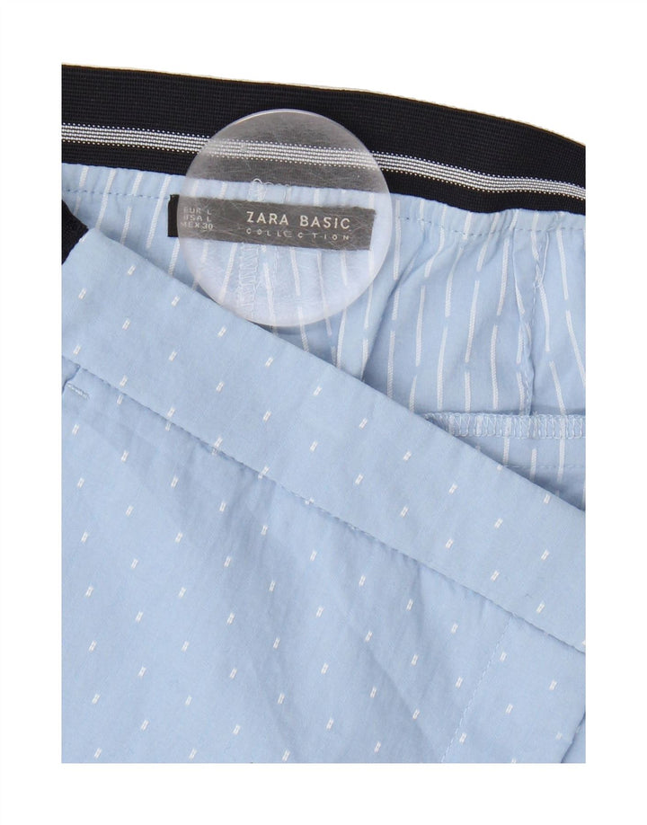 ZARA Womens Slim Chino Trousers Large W30 L28 Blue Spotted Vintage Zara and Second-Hand Zara from Messina Hembry 